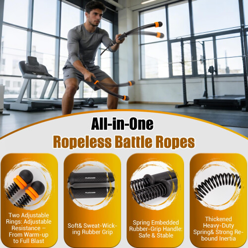 Paleclouds Ropeless Battle Rope, Upgrade Weighted Cordless Battle 2