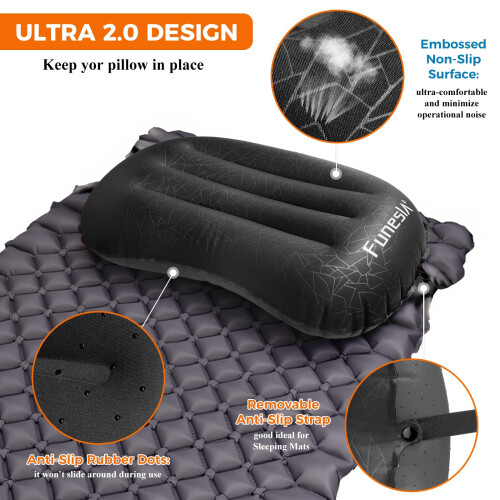 Funesla Ultralight Inflatable Camping Pillow Compact AntiSlip Inflatable Pi 2