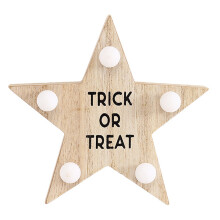 Wooden Halloween LED Light, White, 12.5x9x3.5cm