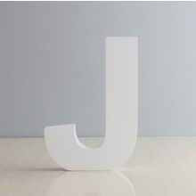 Lettre décorative en bois 15 cm blanche