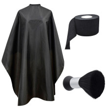 1Ensemble Ensemble Coiffeur Professionnel Tablier Nylon Couleur Noire