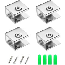 Supports d'étagère en verre à motif carré, en alliage de zinc, réglables et antidérapants, compatibles avec le verre de 8 à 10 mm