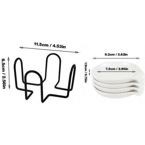 Modern Ceramic Spoon Rest Set with Holder For Kitchen
