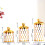 Boîtes de rangement garnies d'or à la mode, ensemble de-blanc 4