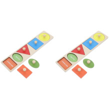 2Sets Holz Steckpuzzle Baby Frühes Lernspiel Bunt