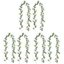 6Pcs Simulation Rattan Hanging Plants Fake Vines Green Plastic Decor