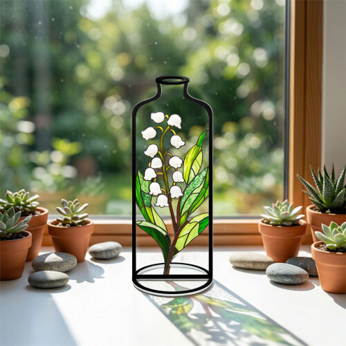 Ensemble élégant de 4 vases en acrylique 3D avec un design-6 2
