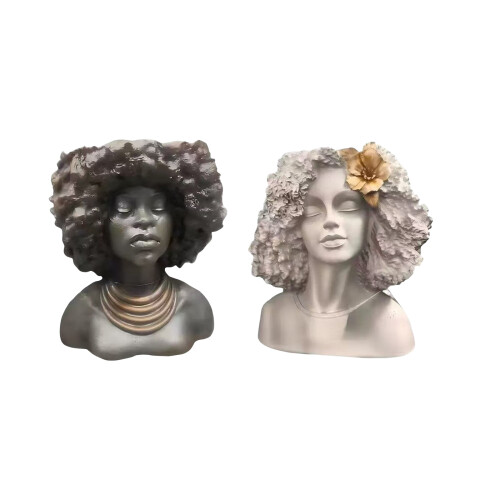 Unique Handcrafted Bohemians Head Shape Flower Planter-Baimei 1