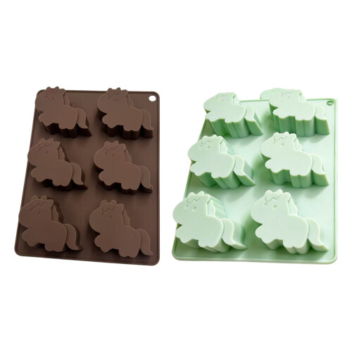 Moules animaux de silicone de bac à glace de cheval de 6-café 1
