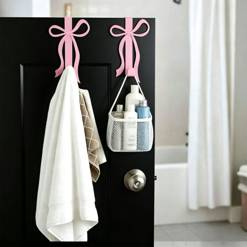 Set of 2 Practical Bowknot Decorated Metal Hooks For Organizing 2