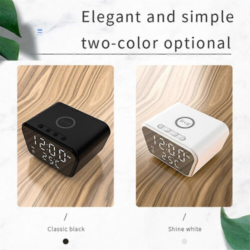Alarm Clock 15W Intelligent Wireless Charger LED Digital Clock Black 1
