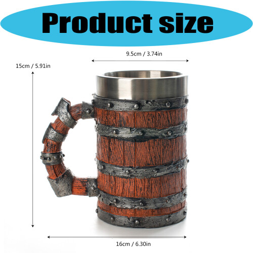 Large Resin Beer Glass Double Walled Construction Cup Drinking 2