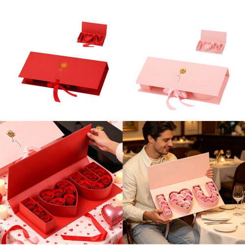 Kartonnen geschenkdoos met lettervorm Bloemdisplaycontainer-Wit 2