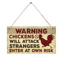 Wooden Chicken Coop Hanging Sign10x20cm