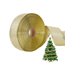 Red and Gold Cloth Christmas Ribbon6.5cm x2m
