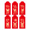 Red Lucky Money Envelopes16.4x8.9cm6-Pack Rabbit Design 1