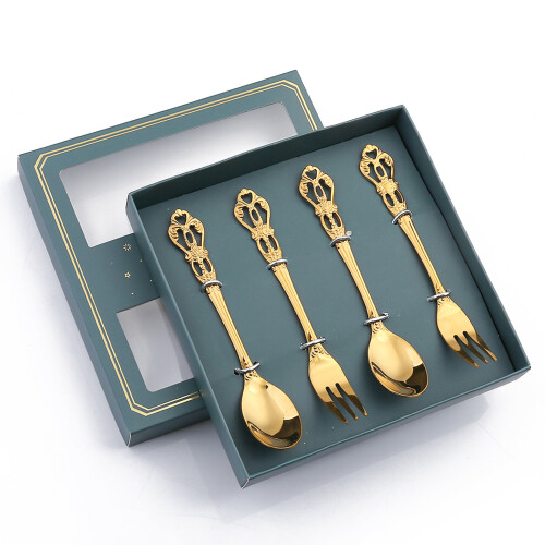 Mini Stainless Steel Dessert Spoon and Fork Set