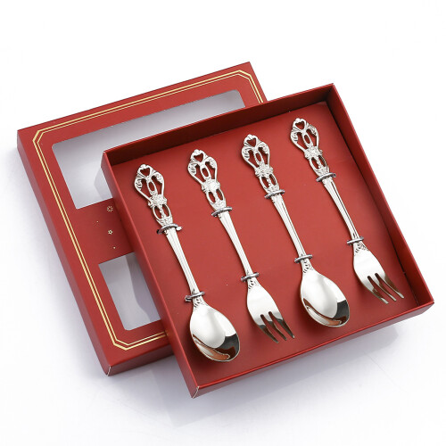 Mini Stainless Steel Dessert Spoon and Fork Set