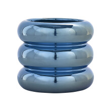 Ceramic Donut Vase13.5cm – White Black Grey Blue Pink