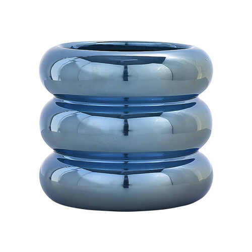 Ceramic Donut Vase13.5cm – White Black Grey Blue Pink