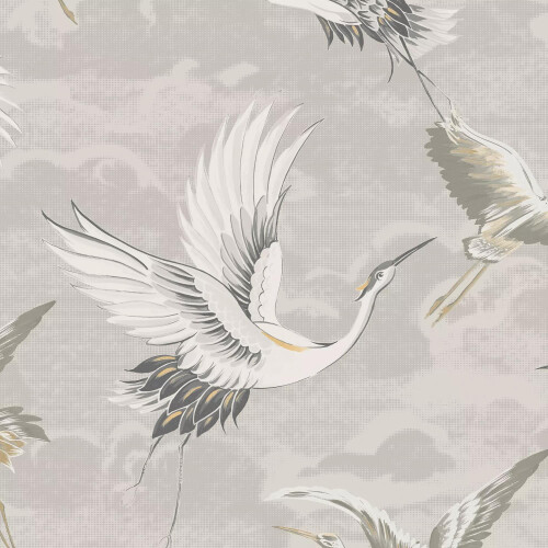 Sublime Kranes Floral Neutral Wallpaper 1