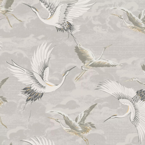 Sublime Kranes Floral Neutral Wallpaper 2