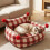 Lit créatif pour animaux de compagnie, couverture en Tartan,-M 7