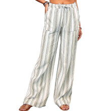 Women's casual striped pants, loose fit, wide-leg-olve clor XXL