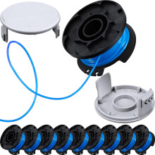Effektiv trimmersnor for Ryobi One+, automatisk matingssystem for enkelt spolebytte, aerodynamisk form reduserer luftmotstand og øker