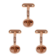 3Pcs Durable Rose Gold Handrail Brackets for Stairs Indoor Outdoor Use