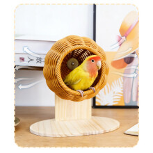 Handwoven Rattans Bird Nest Breathable Woven Bird Shelter-Green