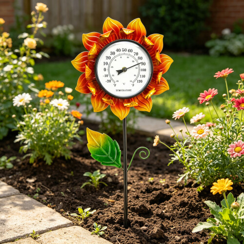 Highly Reliable Metal Sun Temperature Reader For Indoor Outdoor 1