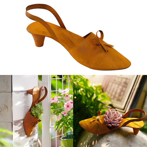 Skurriler Blumentopf mit hohem Absatz aus Eisen,-1Stk 2