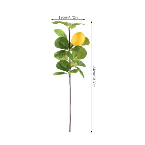 Rami di limone artificiali, 40 cm, in plastica verde e schiuma 2