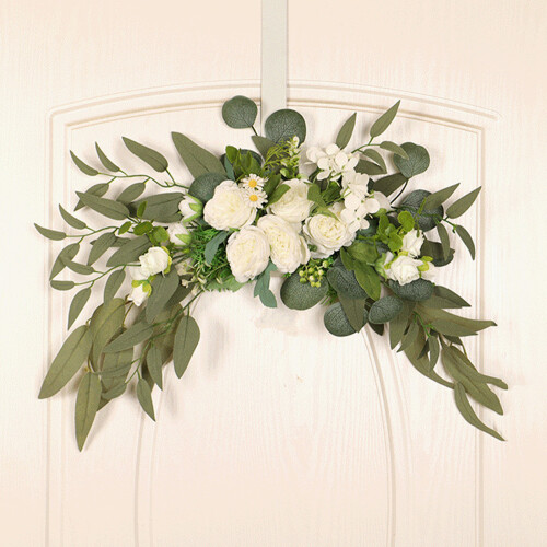 Artificial Silk Flower Lintel Wreath60x35cm & 40x30cm (2 1