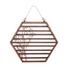 Ohrring-Wandhalter aus Holz, Mondform, weiß, 25 cm