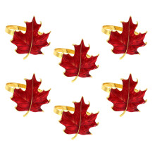6-Pack Alloy Maple Leaf Napkin Rings