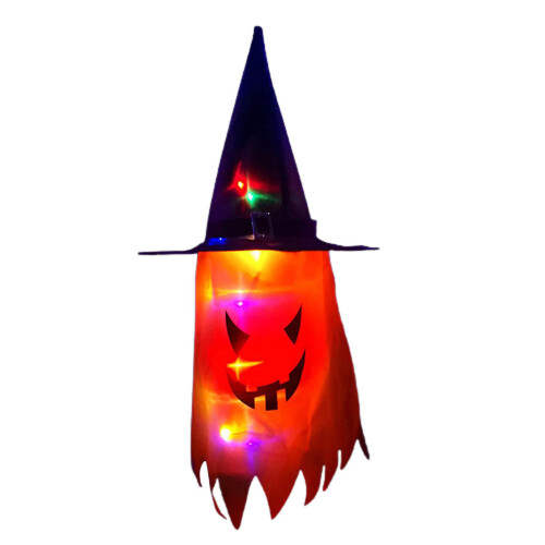 LED Lighted Witch Hat Halloween Decoration
