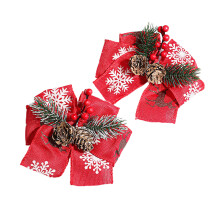 Traditional Retro Christmas Cloth Bows13x13cm
