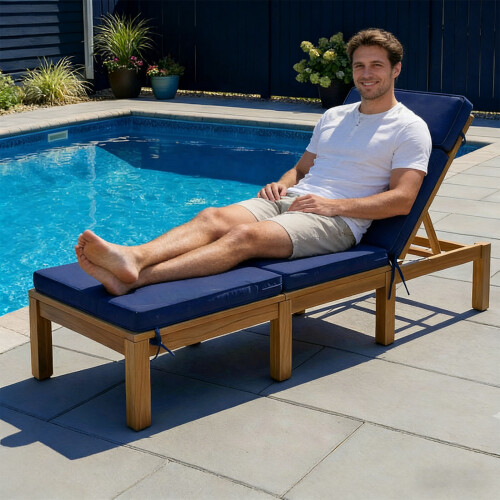 Coussin de transat avec tissu en polyester résistant à-Bourgogne 2