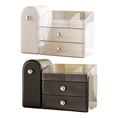 Makeup Organizers with Brushes Holder Countertop Makeup-White 1