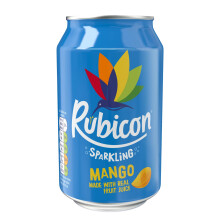 Rubicon 24 Pack Sparkling Mango Flavoured Fizzy Drink with Real Fruit