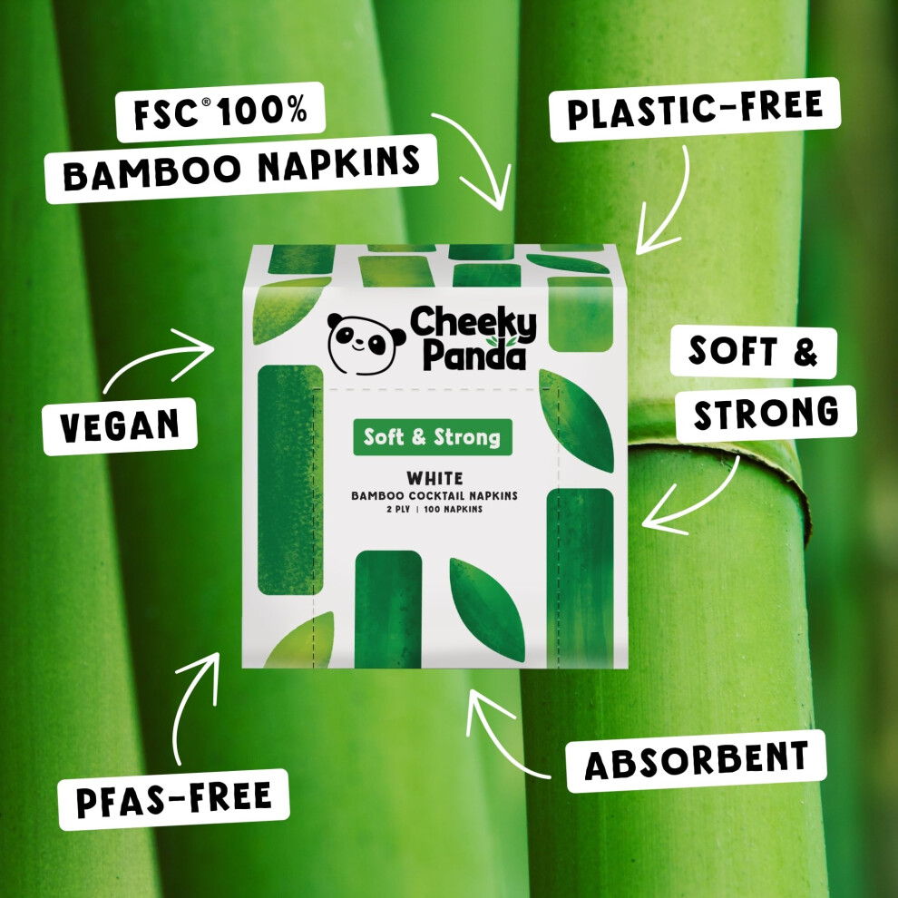 The Cheeky Panda Bamboo Paper Disposable Napkins Pack Of 100 White Co