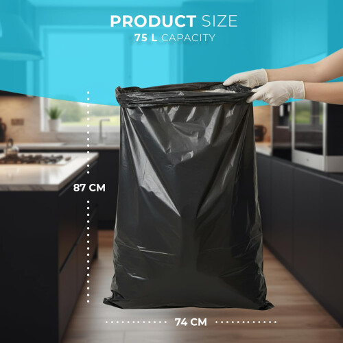 Roe Tenpo 400 Pack Black Bin Bags - friendly, Leak 2