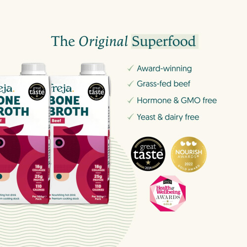 Freja Beef Bone Broth  GrassFed  Collagen Protein  Amino Acids  Low Ca