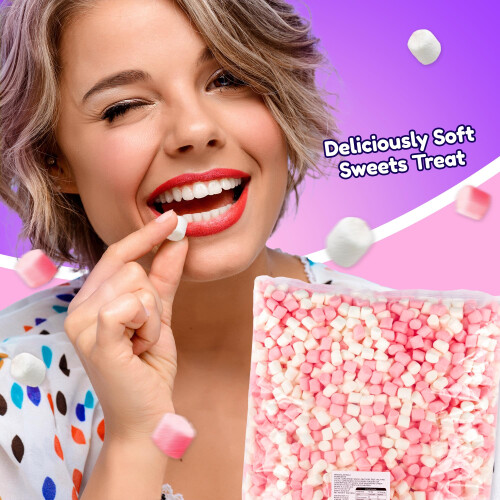 Sweetzone Mini Mallows Pink and White Halal Mini Marshmallows Sweets B 2