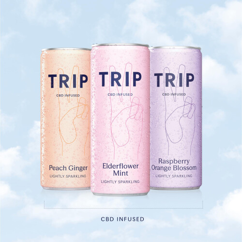 TRIP CBD Drink Sparkling Mixed Pack Fizzy Drink Low Calorie Vegan Pack
