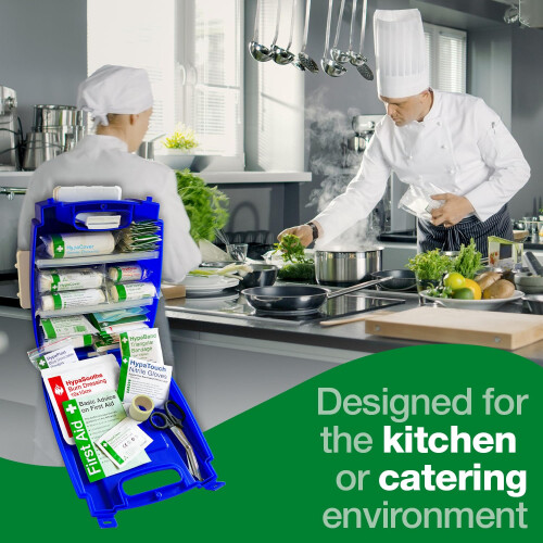 Safety First Aid Group Evolution Plus Catering Kitchen First Aid Kit British Standard 8599, Small Fully-Stocked 1-10 Persons 1