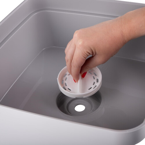 Minky Minky Washing Up Bowl with Sink Plug Strainer Multipurpose Square Basin Gre 2