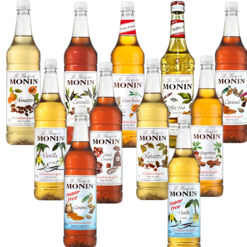 Monin 1l Syrup for Coffee & Drinks. Pick Any 2 Bottles from 23+ 2